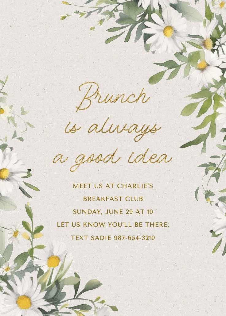 Daisy delights - brunch & lunch invitation